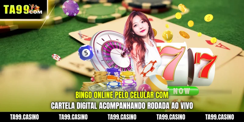 Bingo Online pelo celular com cartela digital acompanhando rodada ao vivo