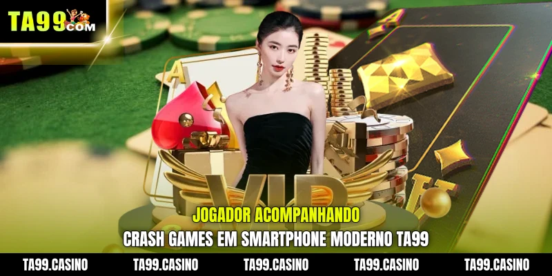 jogador acompanhando Crash Games em smartphone moderno TA99 jogador acompanhando Crash Games em smartphone moderno TA99